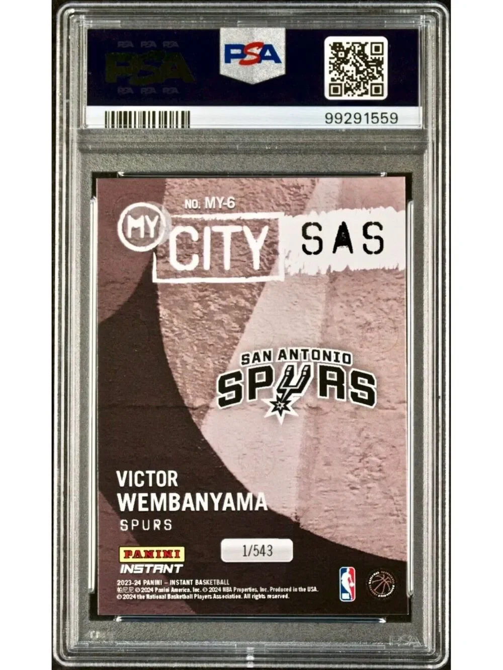 Victor Wembanyama 2023 Panini MyCity Rookie NBA #MY-6 Card PSA 9 Mint